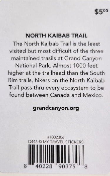 North Kaibab Trail: Grand Canyon National Park Decal