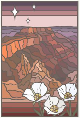 Poster - North Rim with Mariposa Flowers