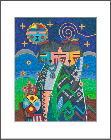 Matted Print Life of Goodwill -Gerald Dawavendewa