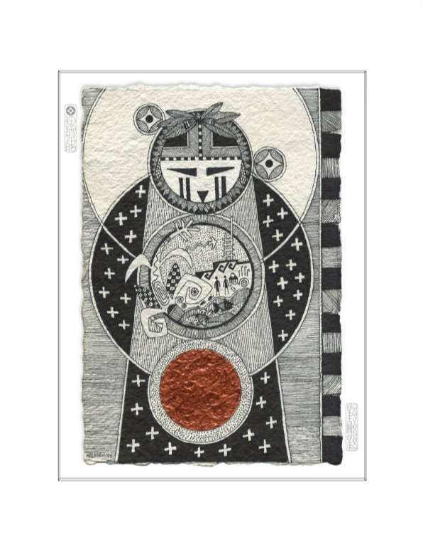 Matted Print Muuyaw Momoki -Gerald Dawavendewa