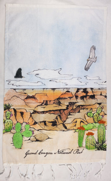 Grand Canyon Tea Towel w/Embroidery