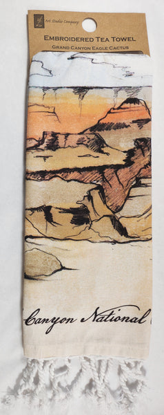 Grand Canyon Tea Towel w/Embroidery