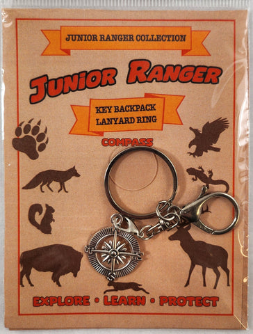 Jr Ranger Compass Keychain and Lanyard Ring