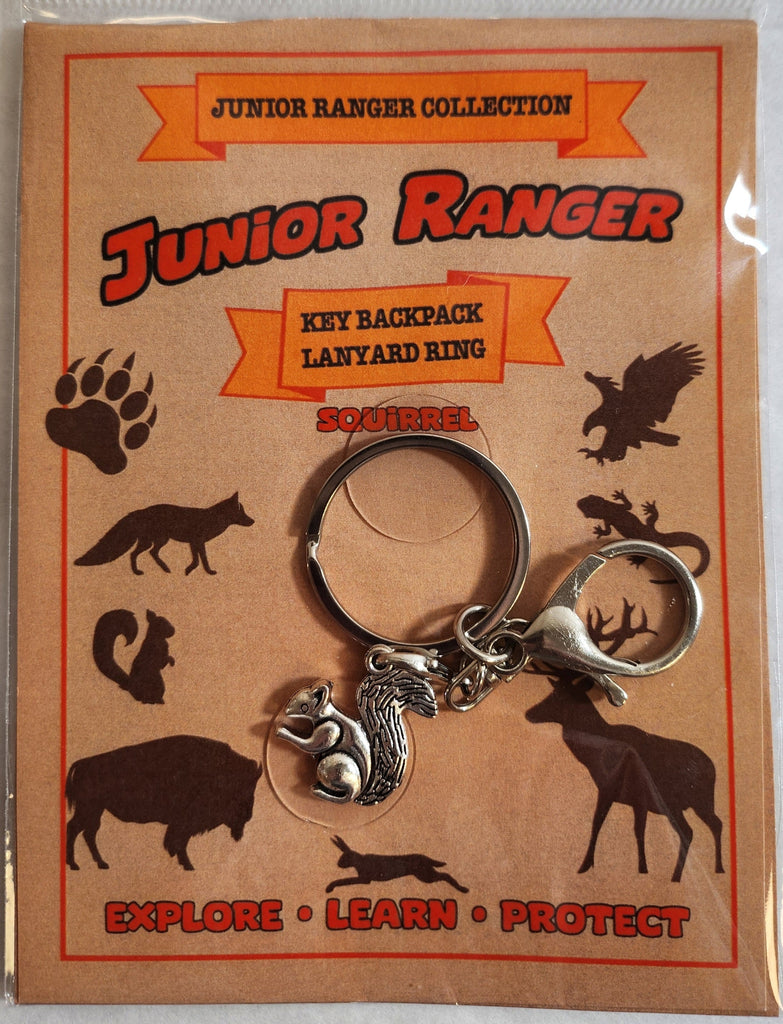 Jr Ranger Squirrel Keychain and Lanyard Ring