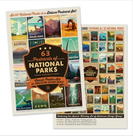 63 Illustrated National Park Postcard Pack