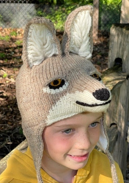 Youth Wool Knit Coyote Hat