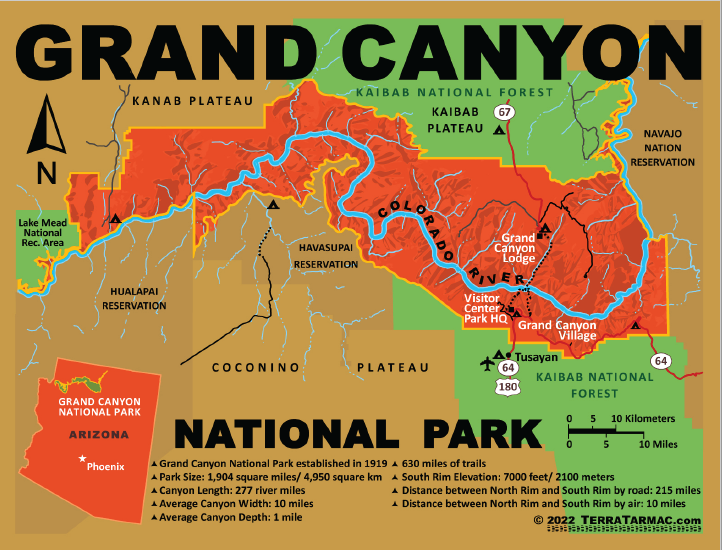 Grand Canyon Map Magnet