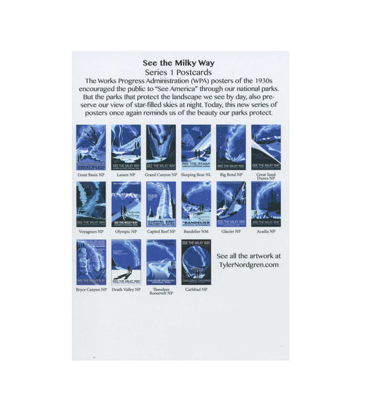 See the Milky Way Postcard Set, 16 Postcards