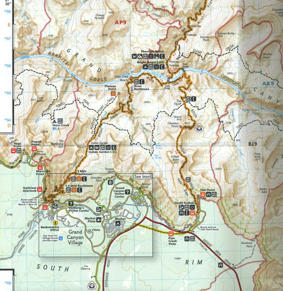 Grand Canyon North and South Rims, Nat Geo Map #261
