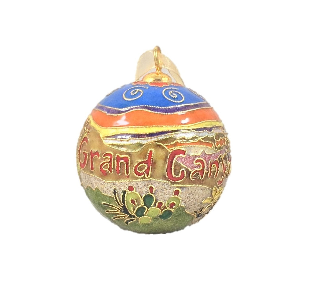 Grand Canyon Cloisonné Ornament, 24k gold plated