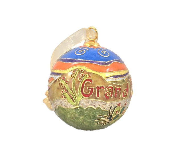 Grand Canyon Cloisonné Ornament, 24k gold plated