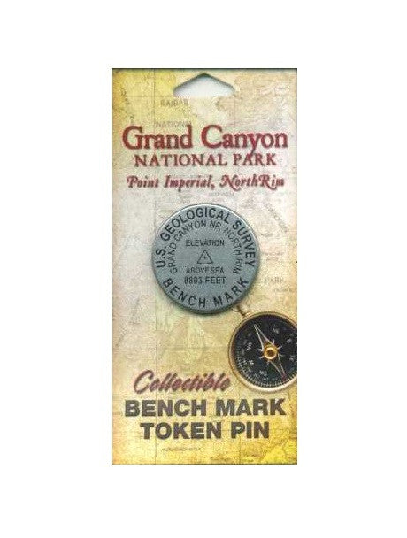 Bench Mark Token Pin: Point Imperial, North Rim Grand Canyon