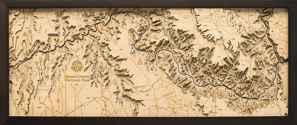 Grand Canyon National Park 3-D Wood Chart