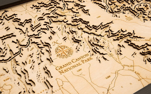 Grand Canyon National Park 3-D Wood Chart