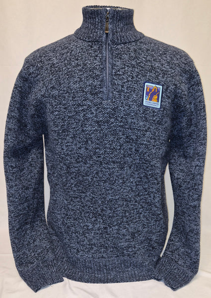 Flannel Lined 1/4 Zip Logo Sweater