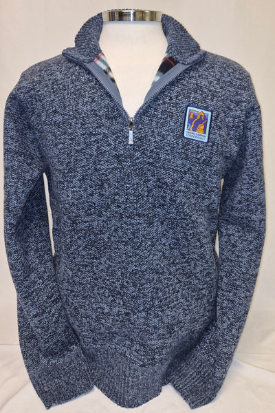 Flannel Lined 1/4 Zip Logo Sweater