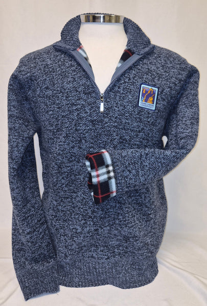 Flannel Lined 1/4 Zip Logo Sweater