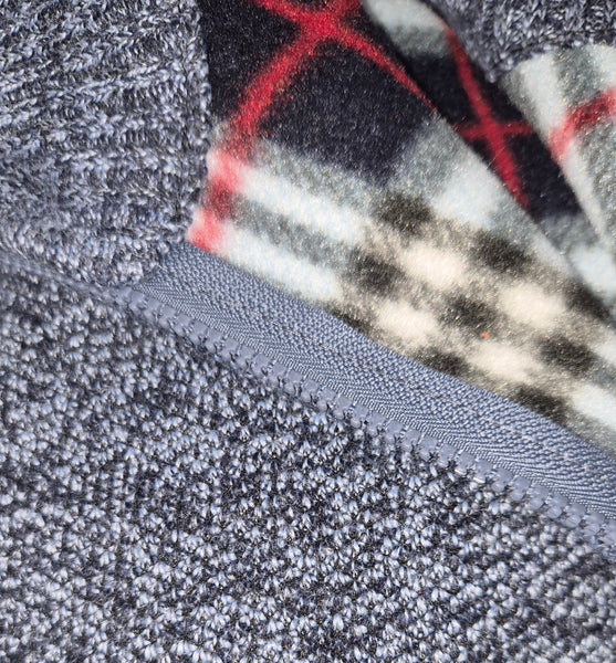 Flannel Lined 1/4 Zip Logo Sweater
