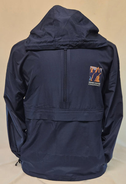 Navy Blue Logo Pullover Windbreaker