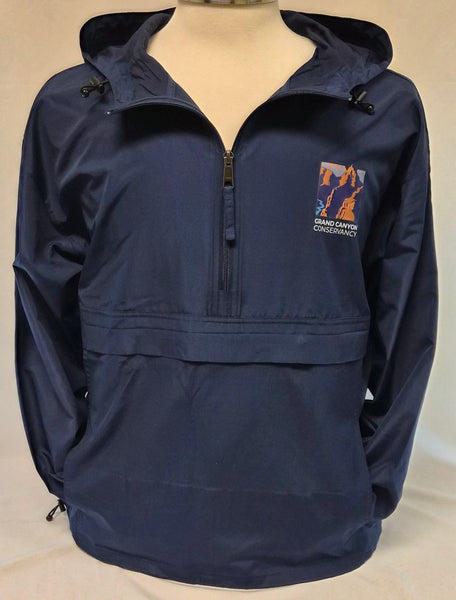 Navy Blue Logo Pullover Windbreaker