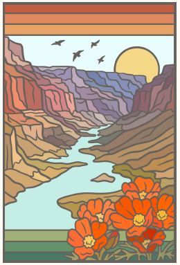 Poster - Below Rim with Globemallow