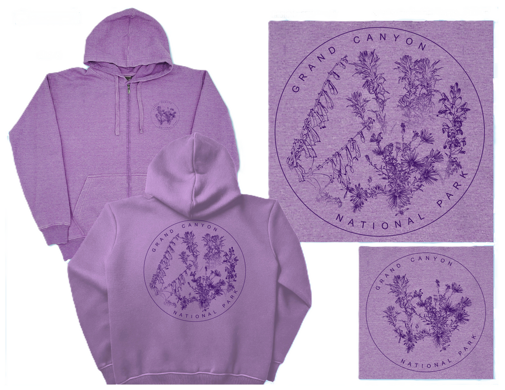 Grand Canyon Wildflowers Zip Hoodie