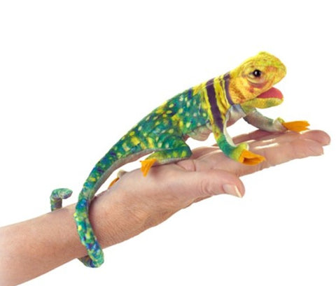Plush Collared Lizard Finger Puppet