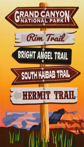 Grand Canyon Trail Signpost Vinyl Decal