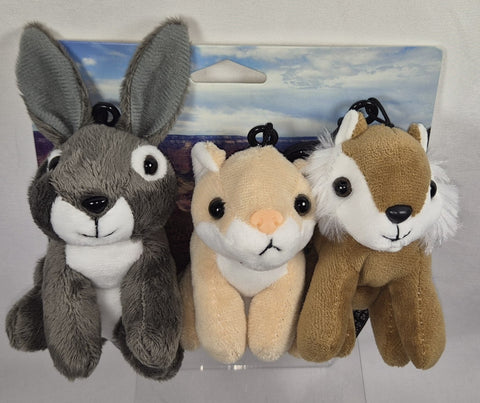 Plush Small Animal Keychain Trio