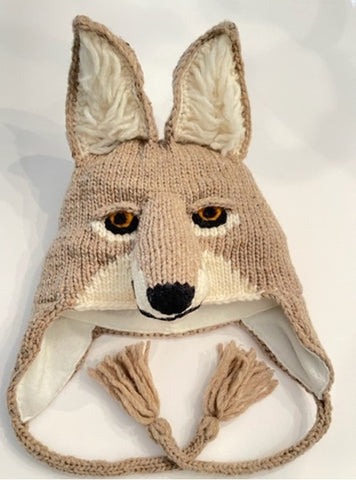 Youth Wool Knit Coyote Hat